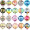 100 Pcs Happy Birthday Aluminum Foil Balloons for Birthday Party Decoration Supplies, 18 Inches Round Helium Floating Mylar Balloon (20 Patterns)